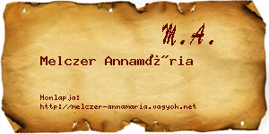 Melczer Annamária névjegykártya